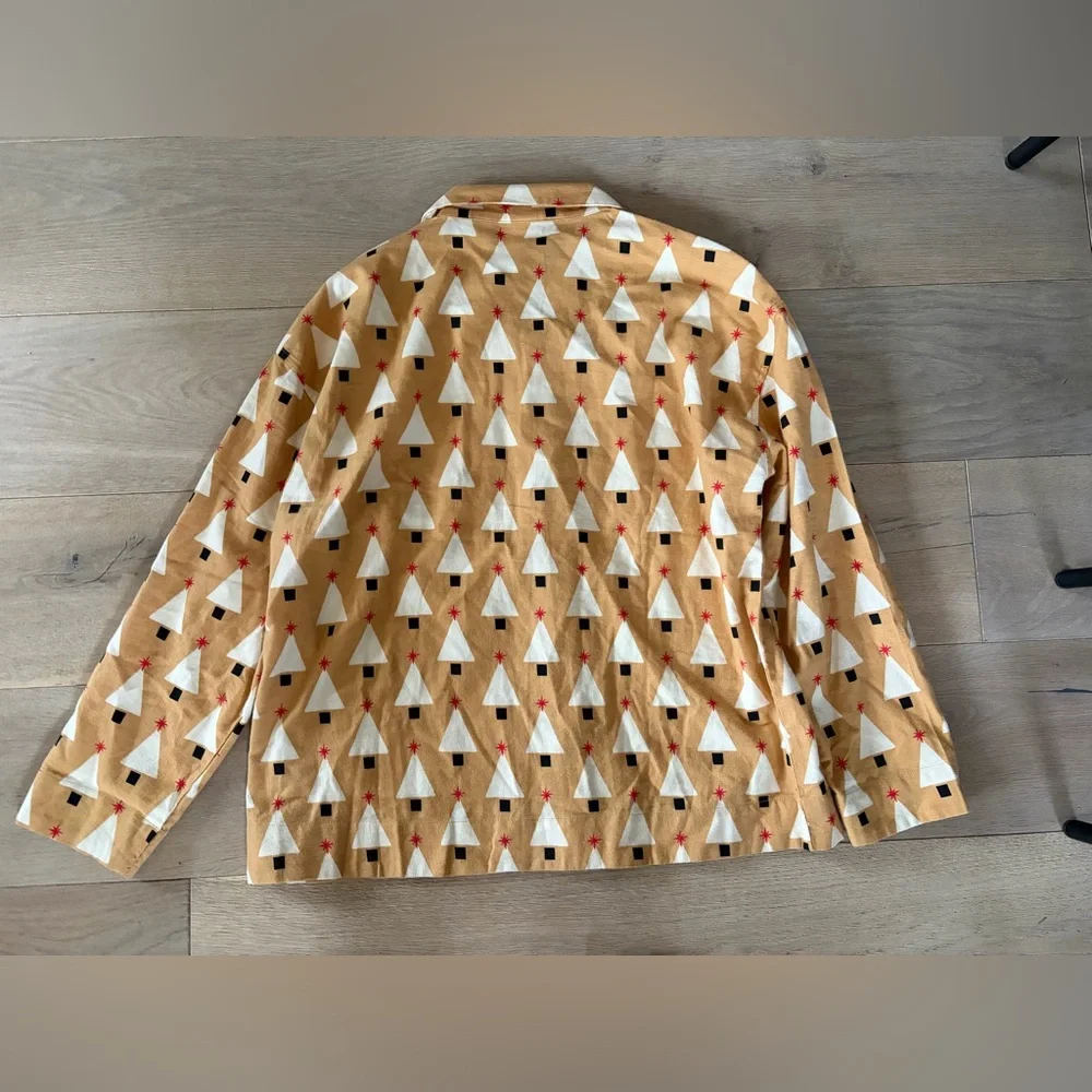 Hanna Andersson winter Christmas tree cozy flannel pajamas button up set - small - Picture 2 of 11